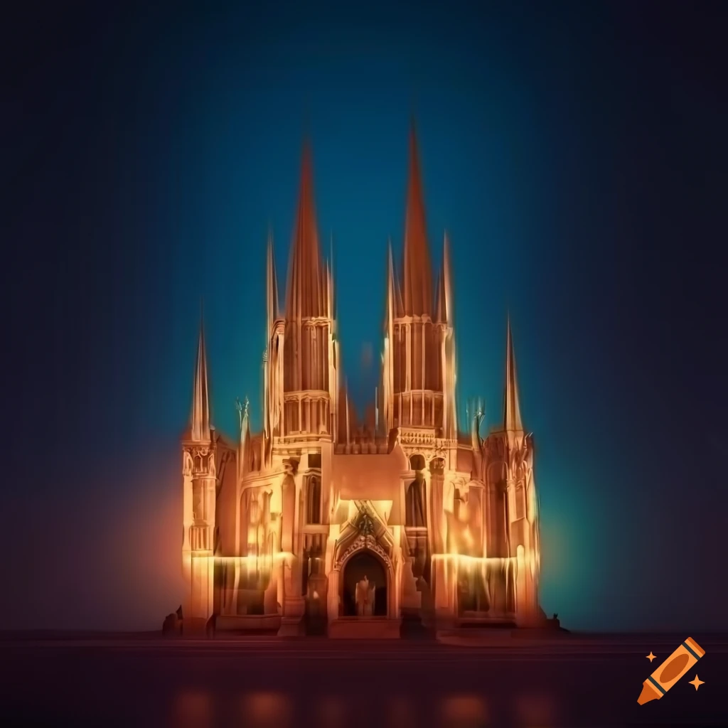 mysterious palace with soft lighting