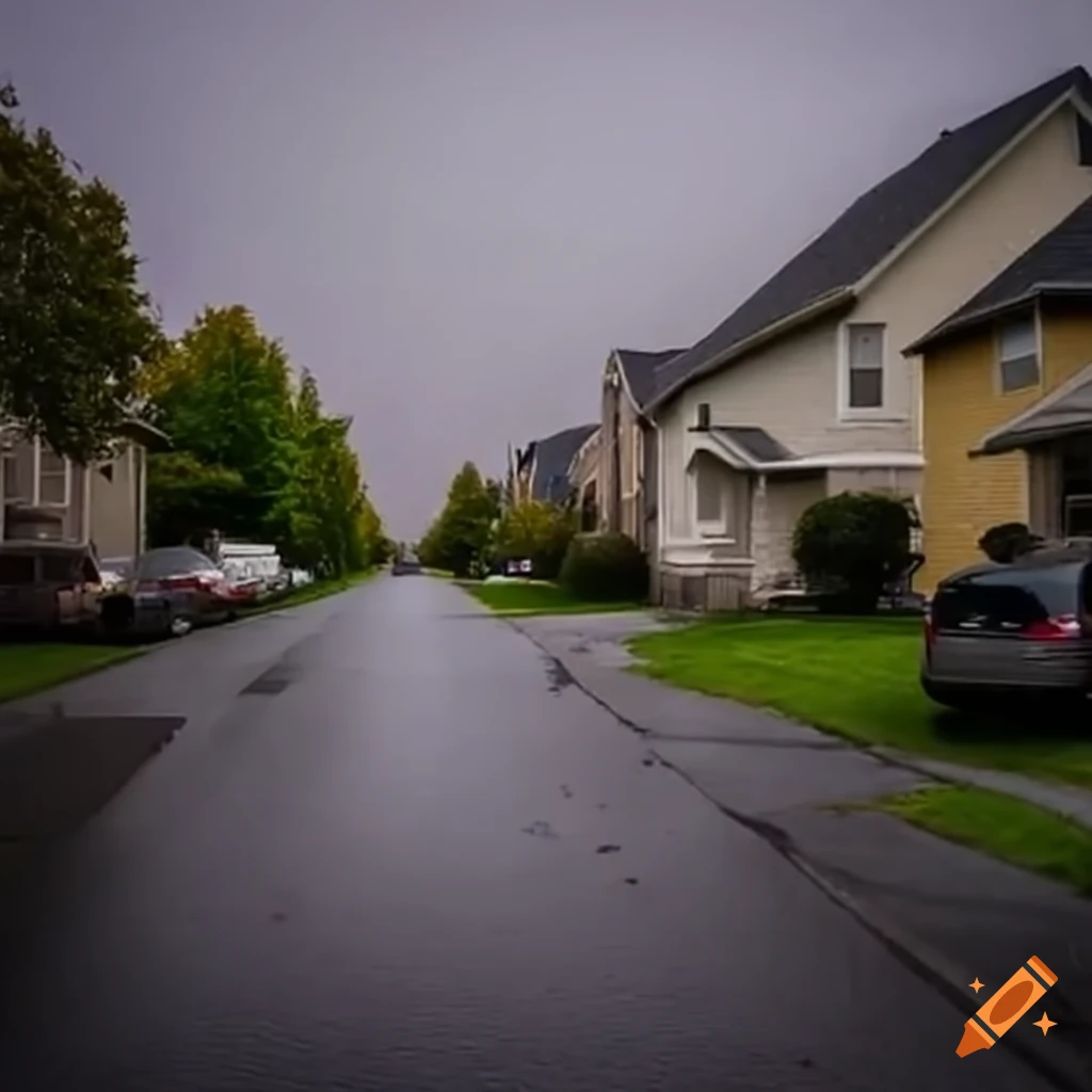 overcast suburban neighborhood
