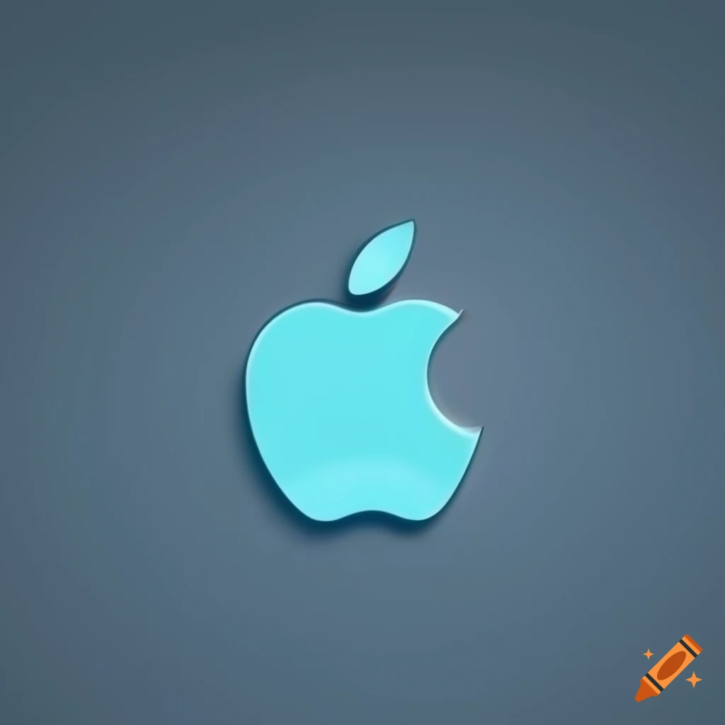 Blue Apple Logo On White Background