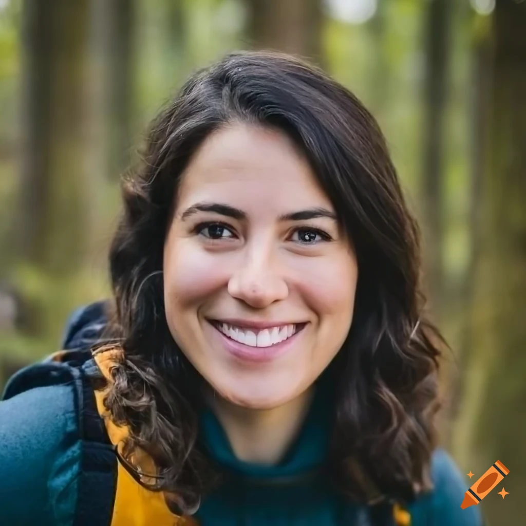Portrait of melissa rovmasha, a hiking enthusiast from seattle on Craiyon