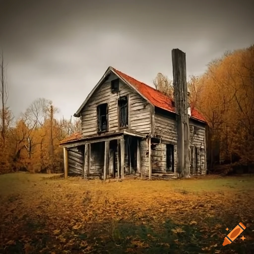 haunted house in the countryside during autumn