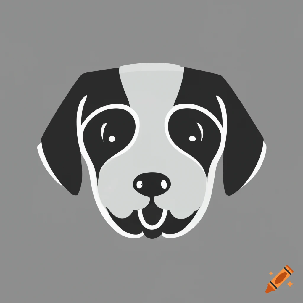 simple black and white dog logo