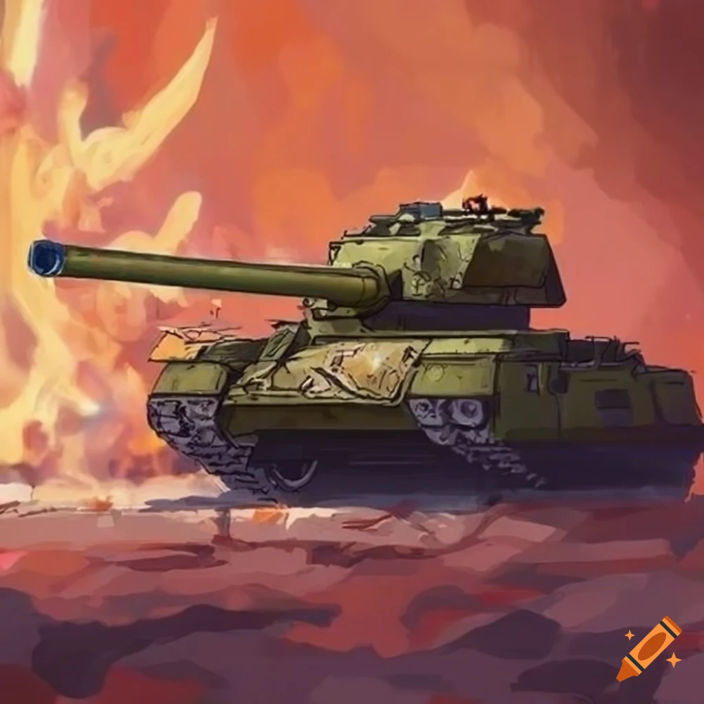Concept art of a heavy tank with a big gun on Craiyon