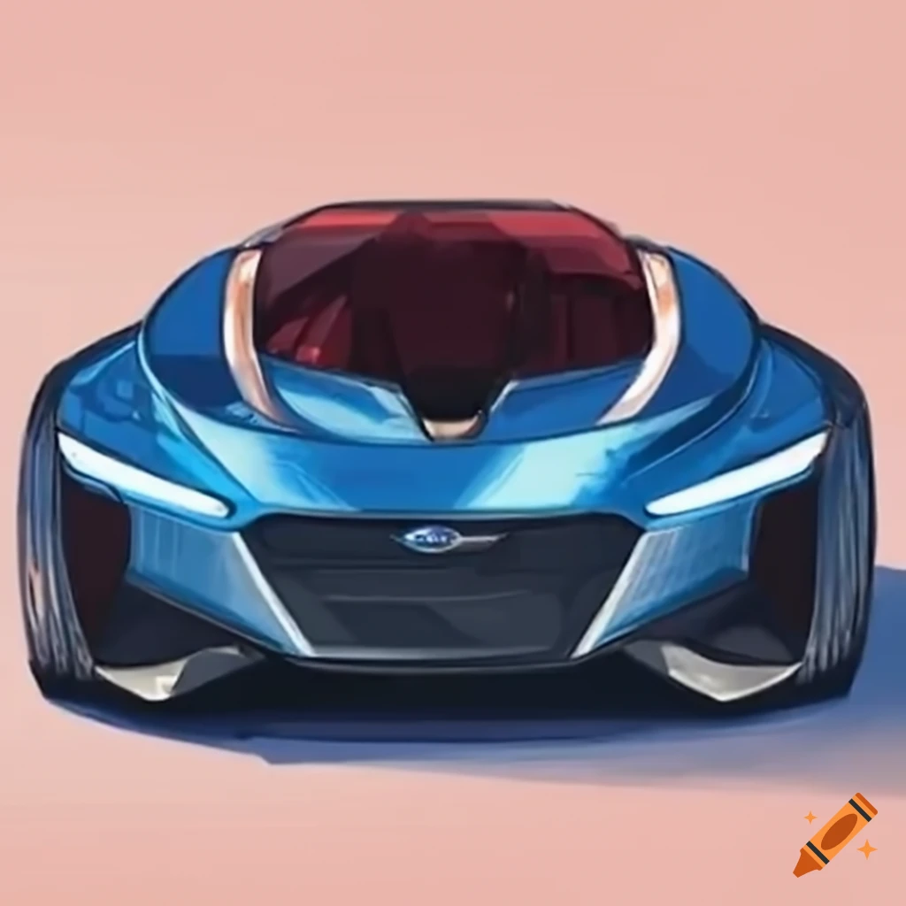 sketch of a futuristic Subaru supercar concept
