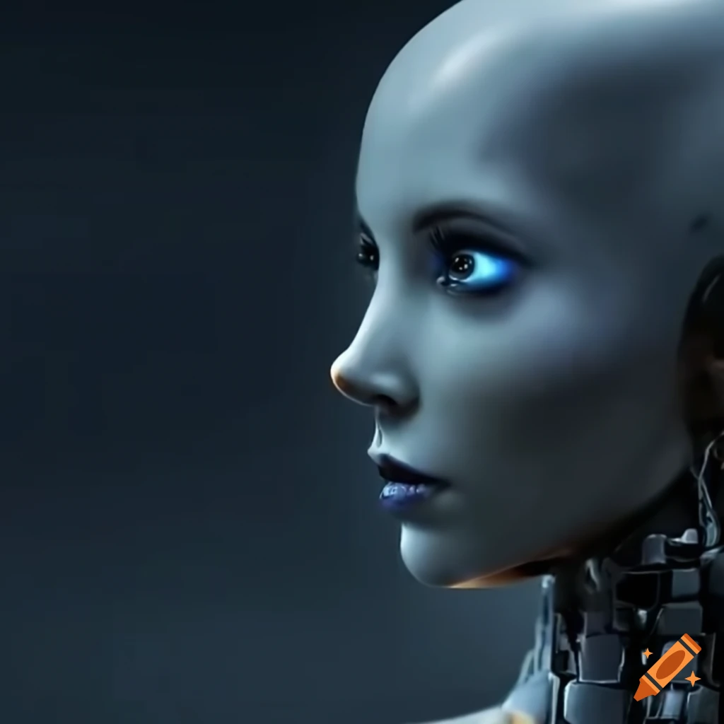 artistic depiction of a woman with a robot