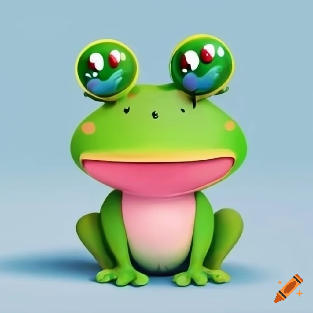 Illustration of a cute frog with balloons