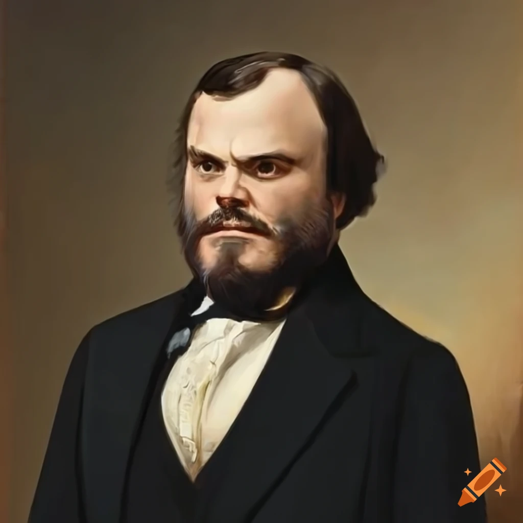 Portrait of jack black as a president from the 1800s