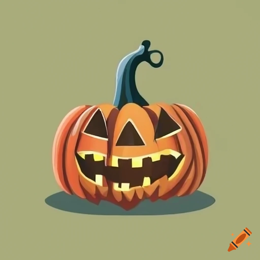 Cartoon-style halloween pumpkin