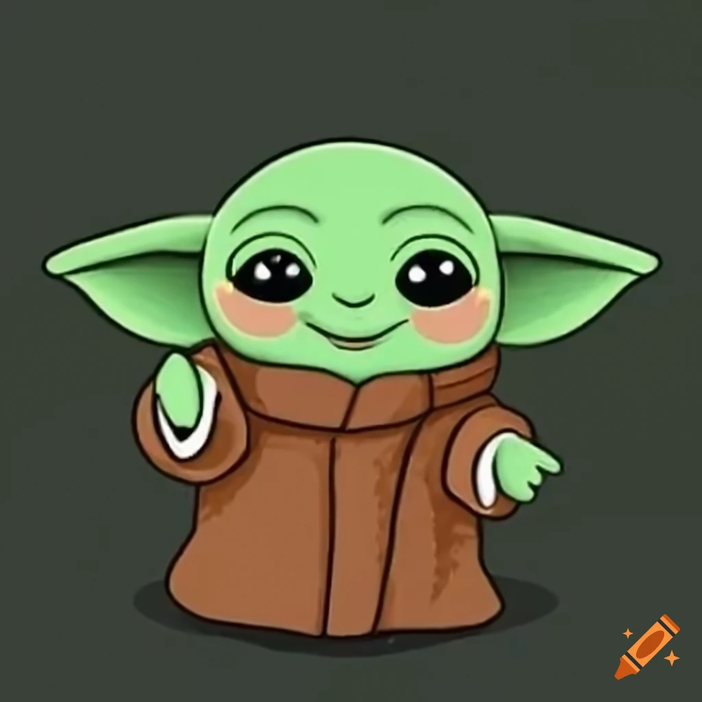 smiling baby Yoda