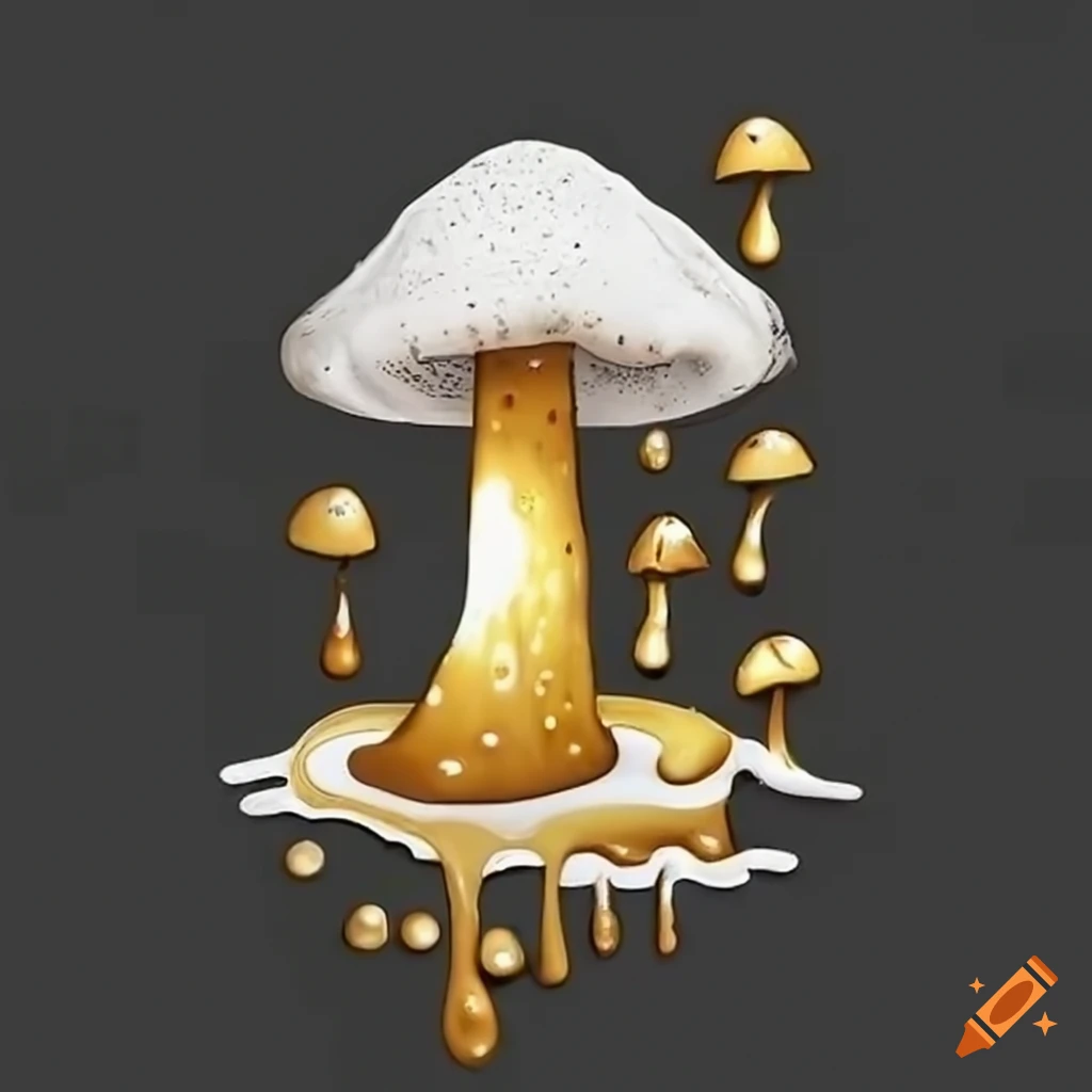 Beerinspired golden dripping mushrooms on Craiyon