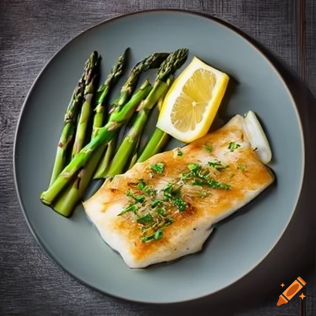 delicious steamed cod with asparagus