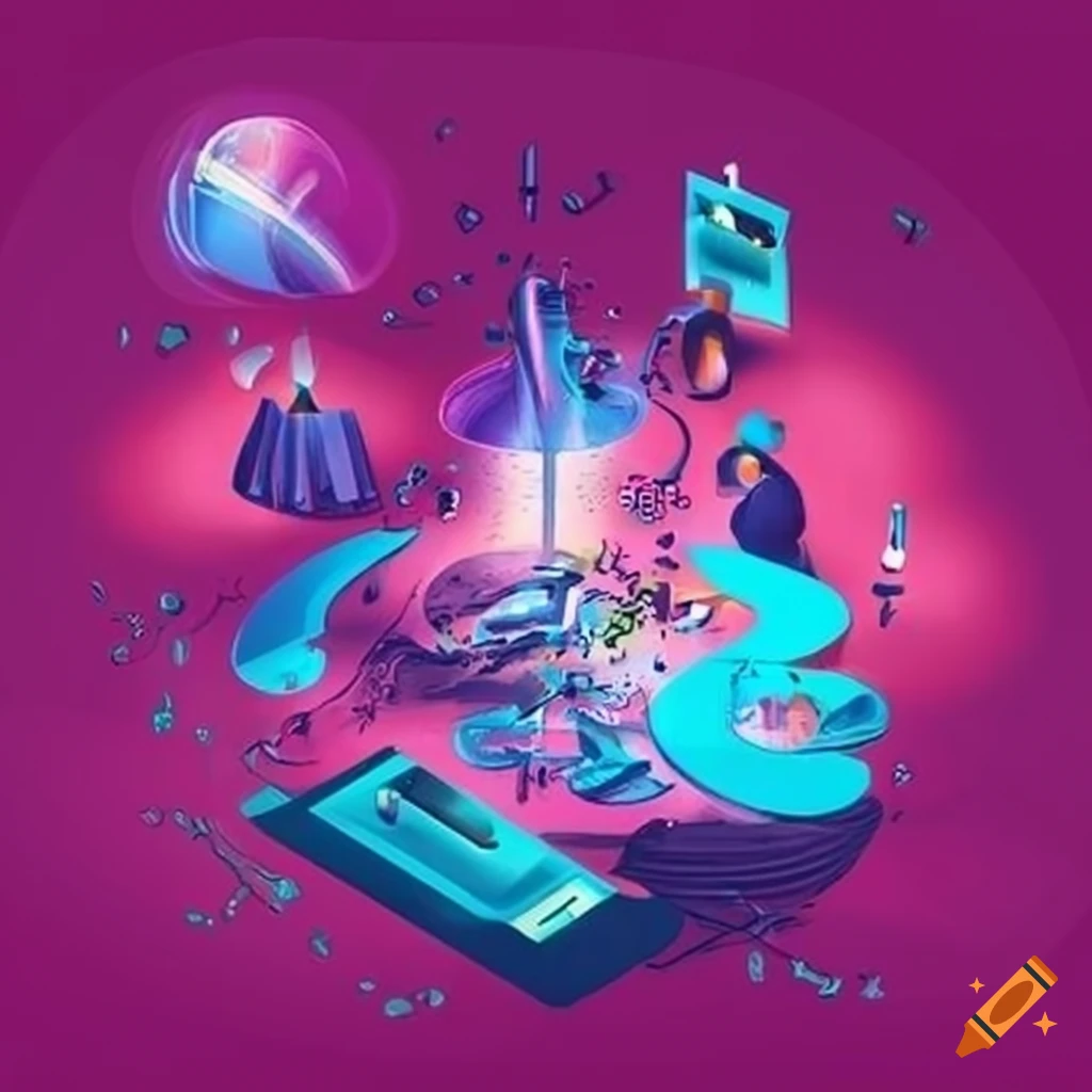 Illustration of the transformation of society through digital marketing