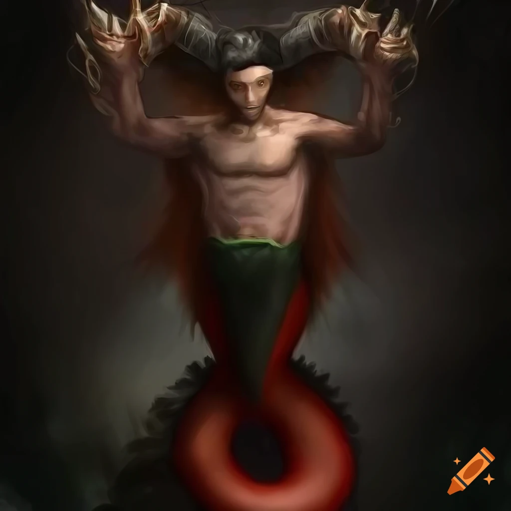 detailed reference sheet of a mystical merman
