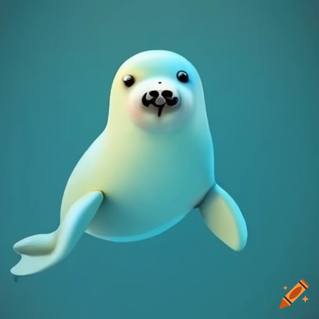Colorful animated seal for kids