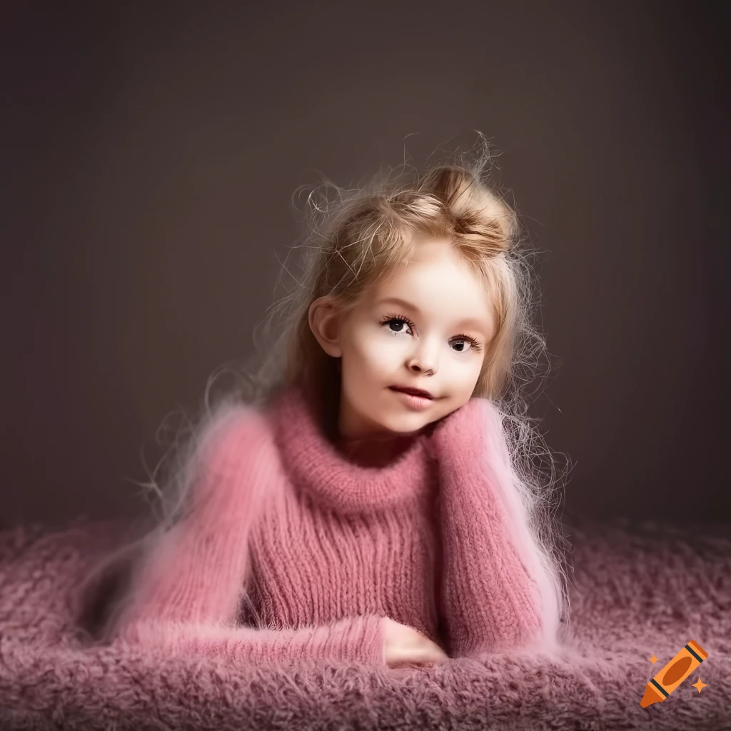 Fashion Portrait Of A Cute Girl In A Knitted Sweater On Craiyon