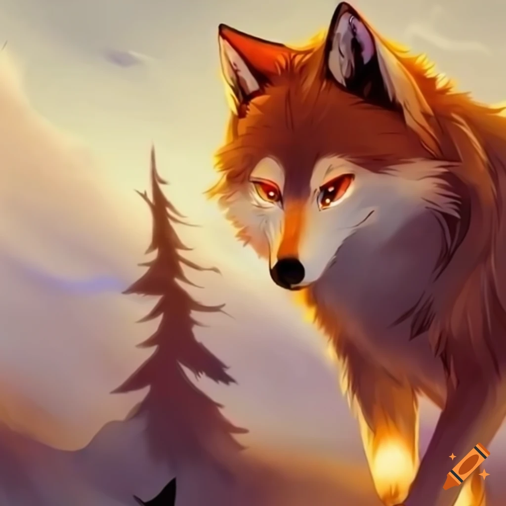 White Wolf Is Standing In The Snow On The Ground Background, Pictures Of Anime  Wolves, Wolves, Animal Background Image And Wallpaper for Free Download