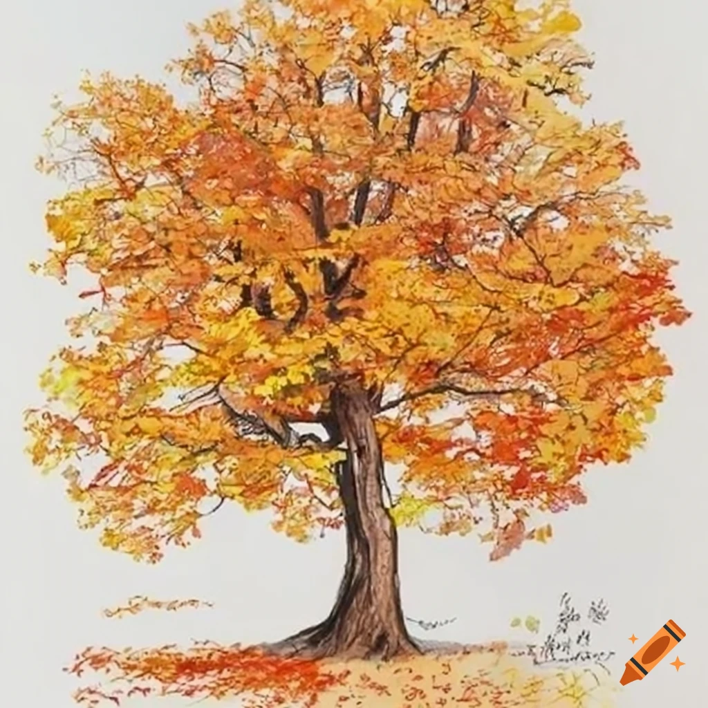 Autumn tree - Sam Gallery - Paintings & Prints, Fantasy & Mythology,  Fantasy Men & Women, Couples - ArtPal