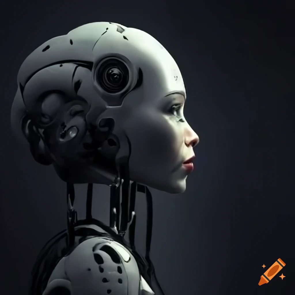 detailed image of a woman with a robot