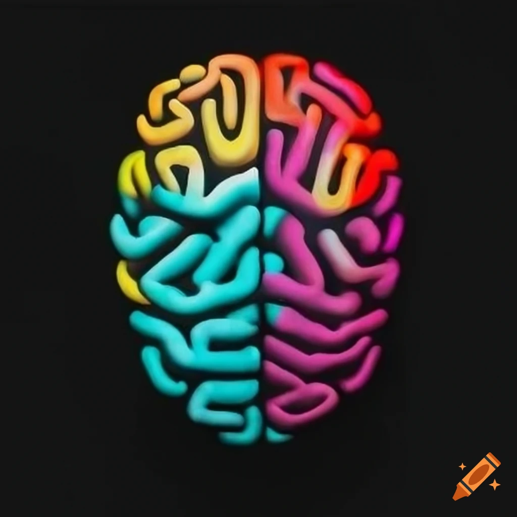 Cartoon Logo Of A Colorful Floral Brain On An Open Book With Grass And cartoon-logo-of-a-colorful-floral-brain-on-an-open-book-with-grass-and