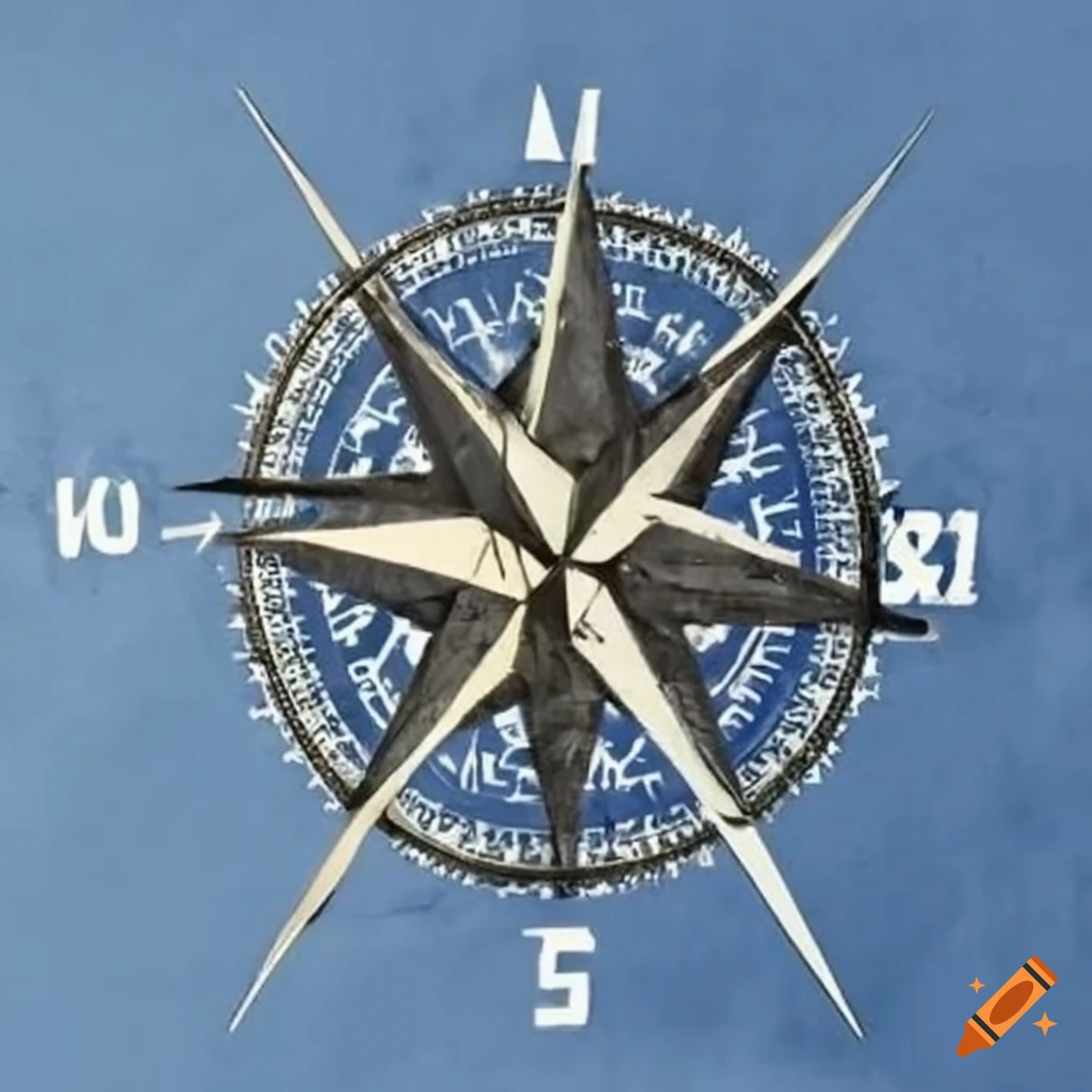 Compass with north, east, south, and west markings on Craiyon