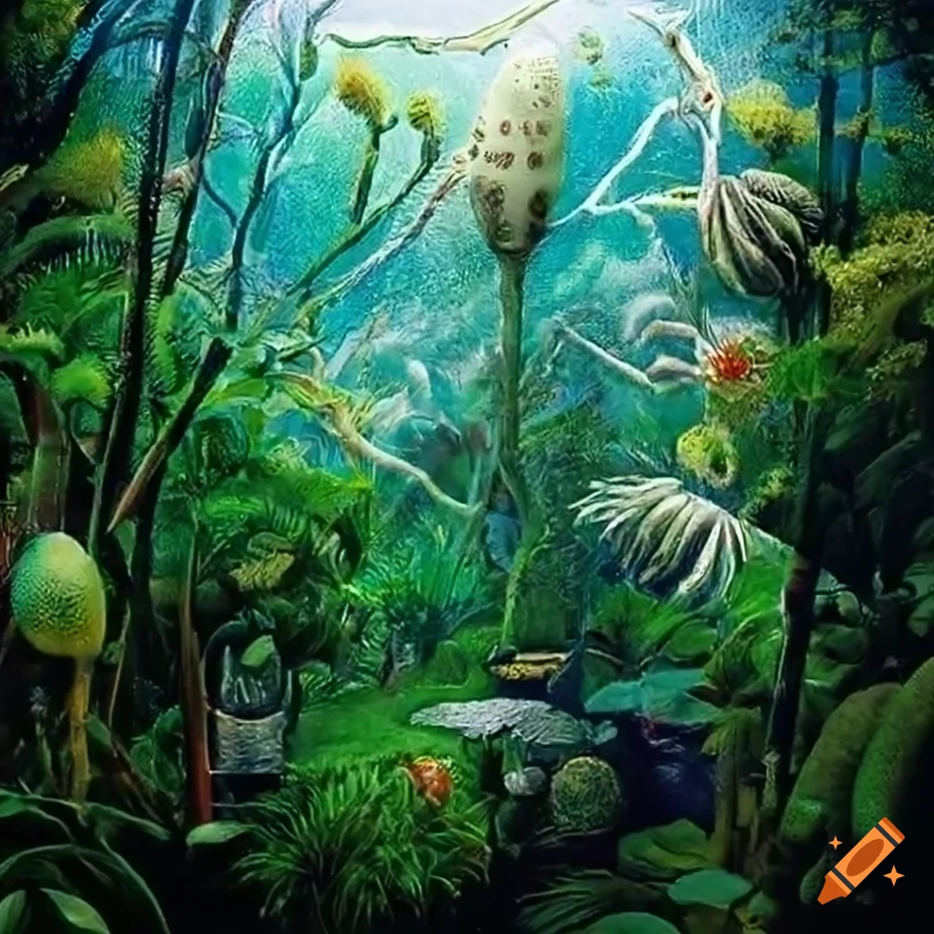 haeckel-cute-animals-in-a-volcanic-landscape-on-craiyon