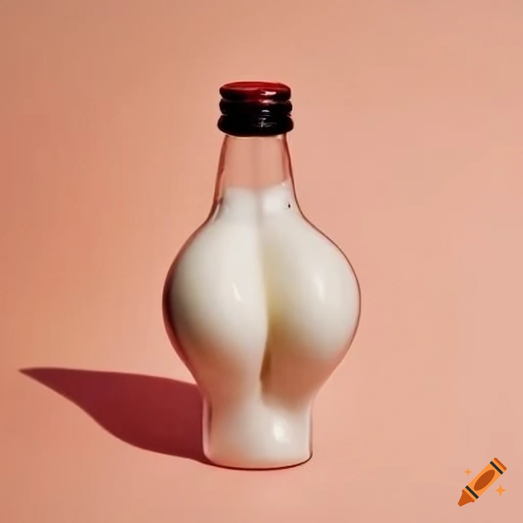 unique glass bottle of milk