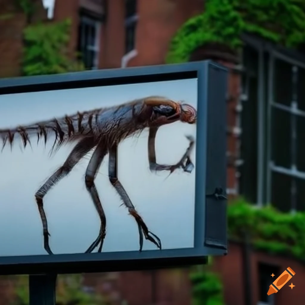 eye-catching billboard with a unique creature-like design