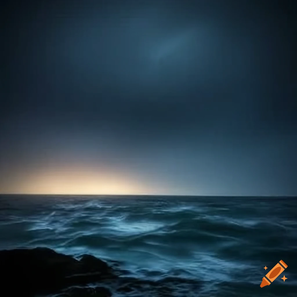 cross shining light over stormy sea