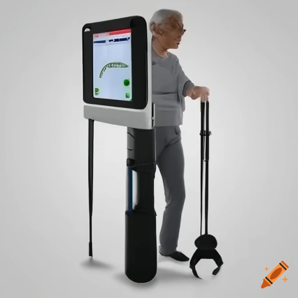 diagram of a smart cane with monitoring sensors