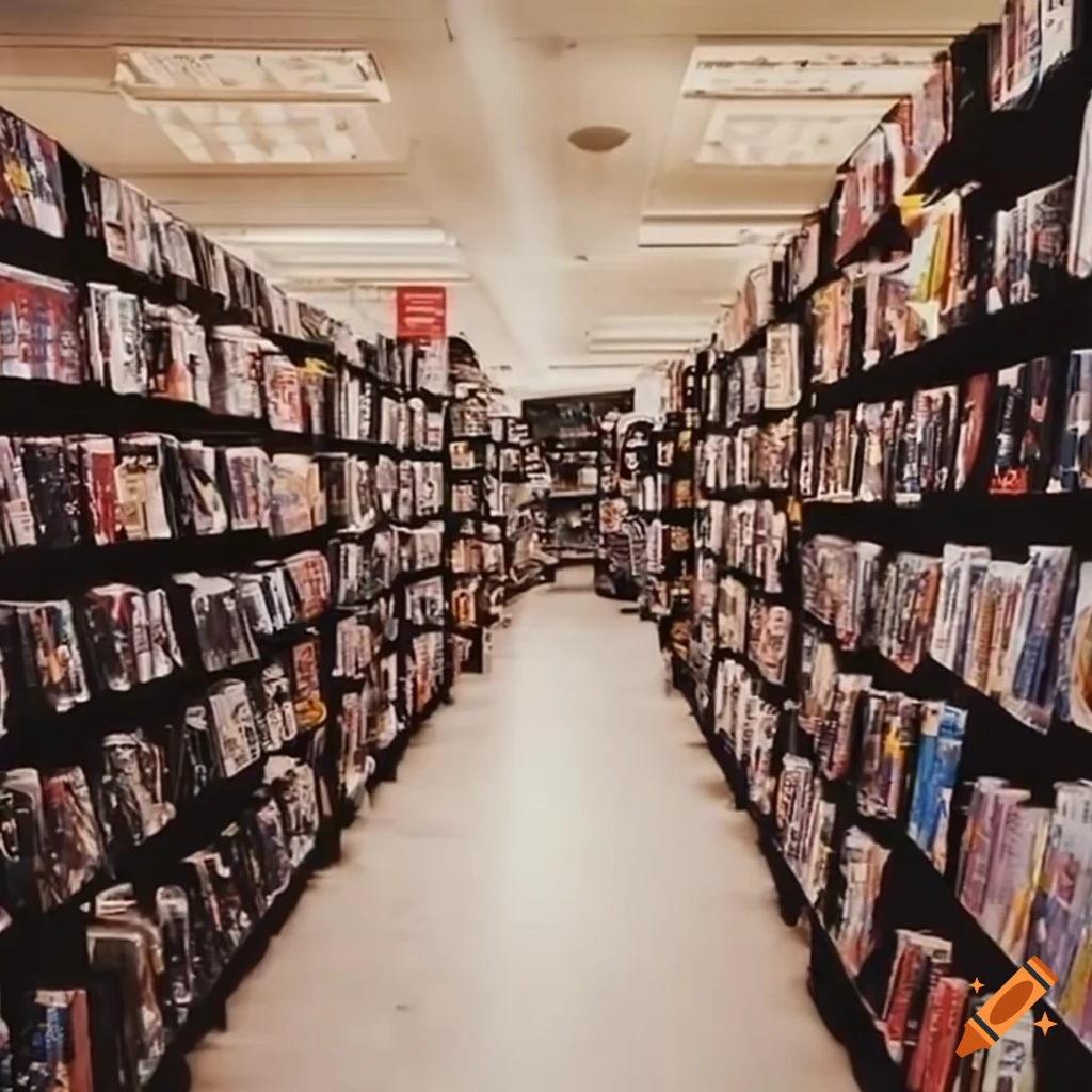 retro image of a Blockbuster store in the 90s