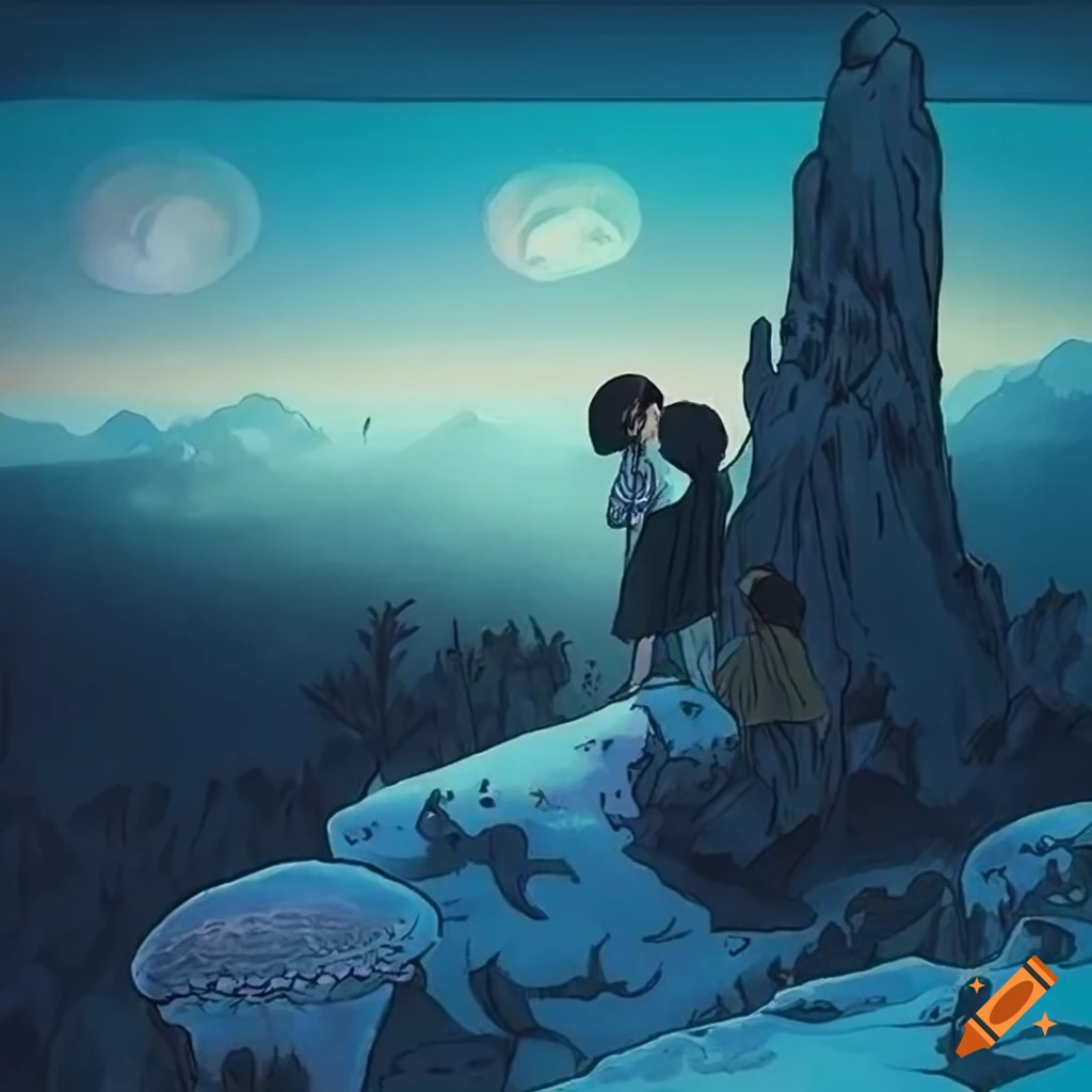 Illustration of a villainess in kalahari mountain valley