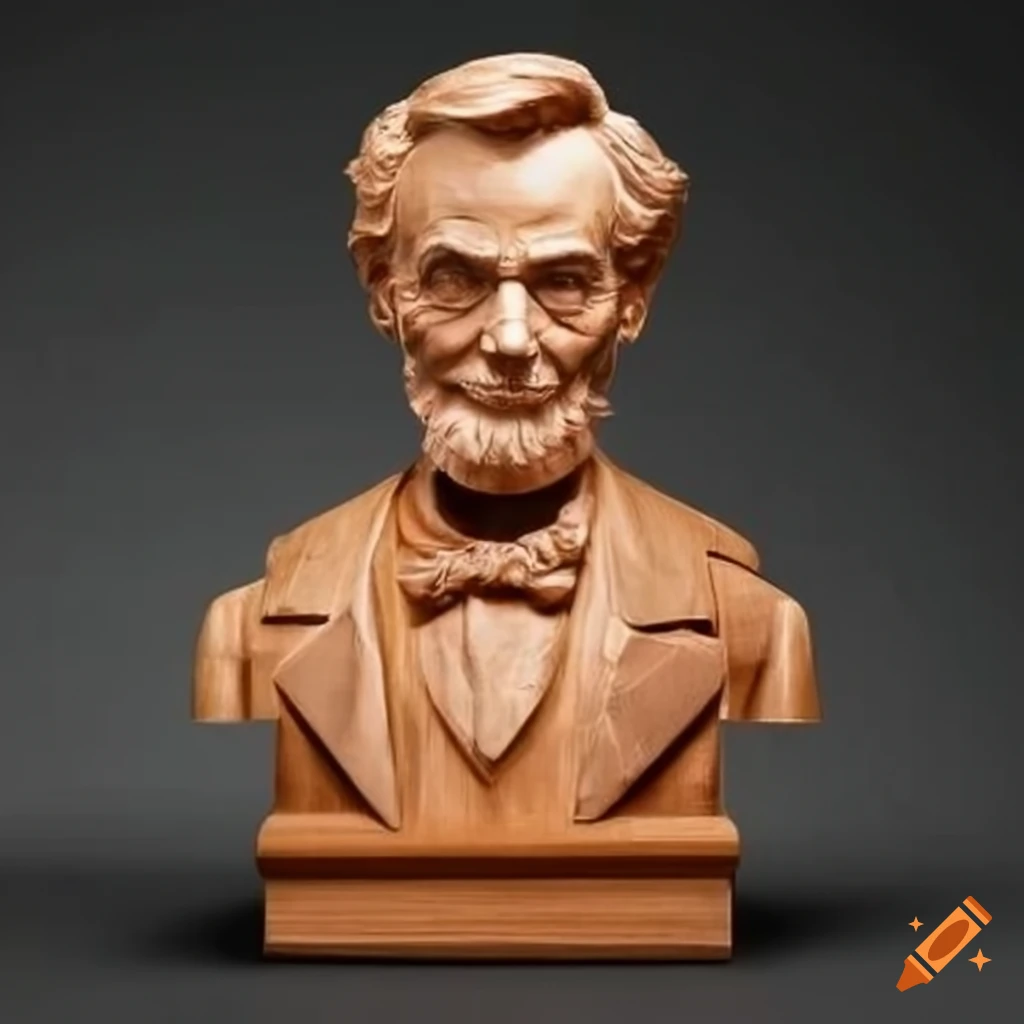 Wooden sculpture of president lincoln on Craiyon
