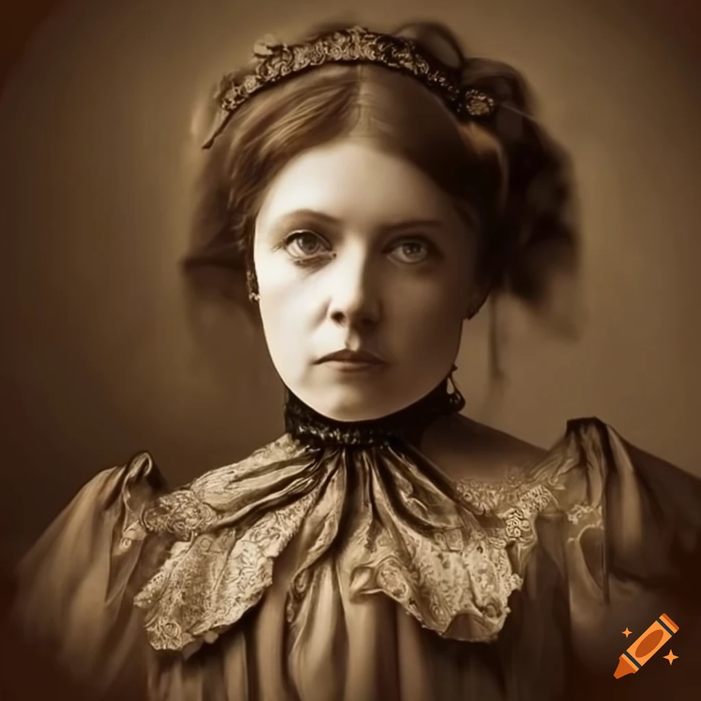 sepia portrait of a haunting Victorian lady