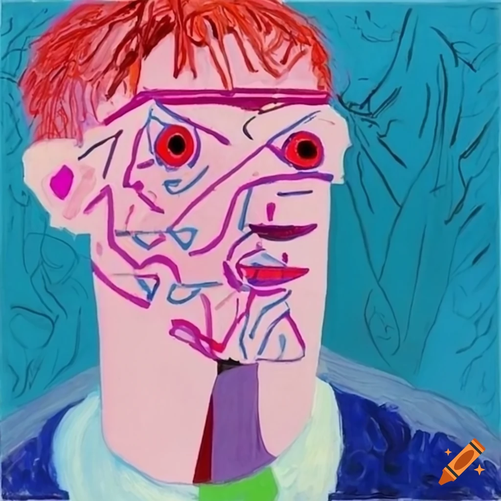 Painting Of A Meeting Between Pablo Picasso And David Hockney On Craiyon