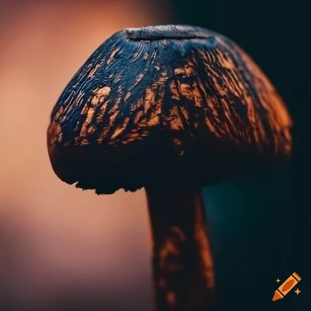 wood burned mushroom artwork