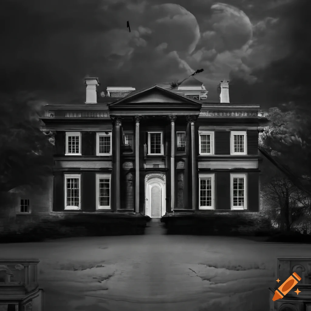 satirical depiction of the White House painted black