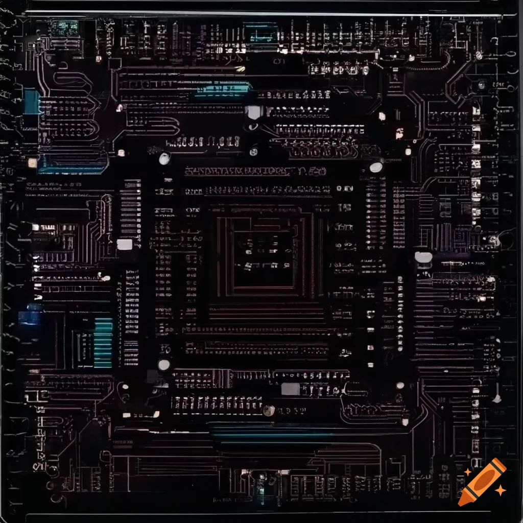 Abstract artwork of printed circuit boards on Craiyon