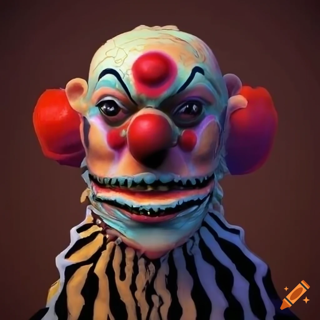 depiction of a malevolent clown