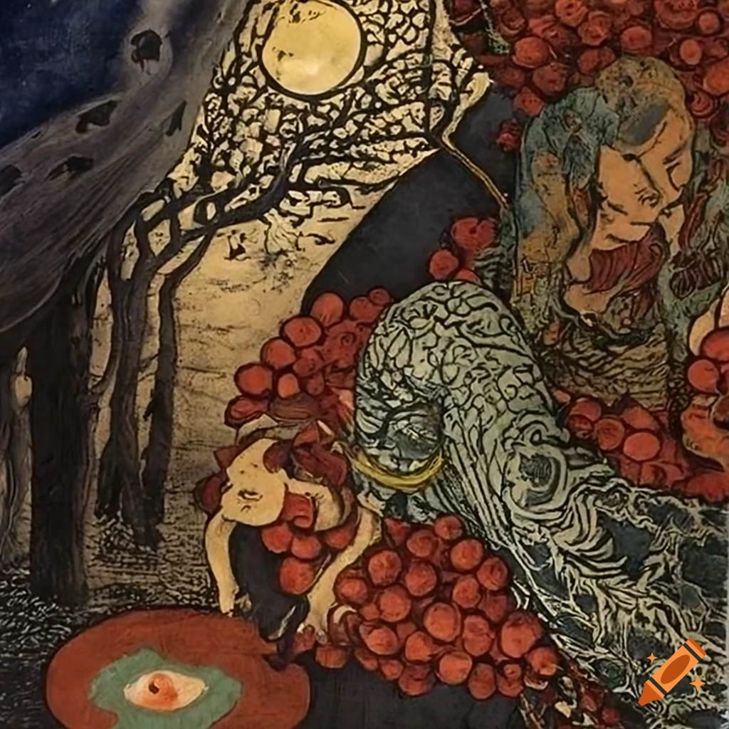 bold and detailed Japanese woodcut tarot card