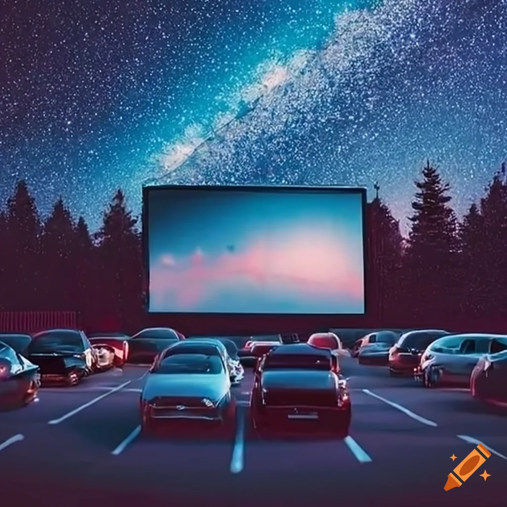 Drive in Theater Under A Starry Sky On Craiyon