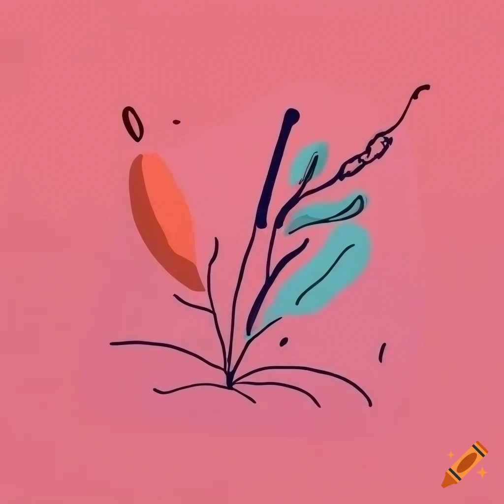 minimalistic drawing of organic crops