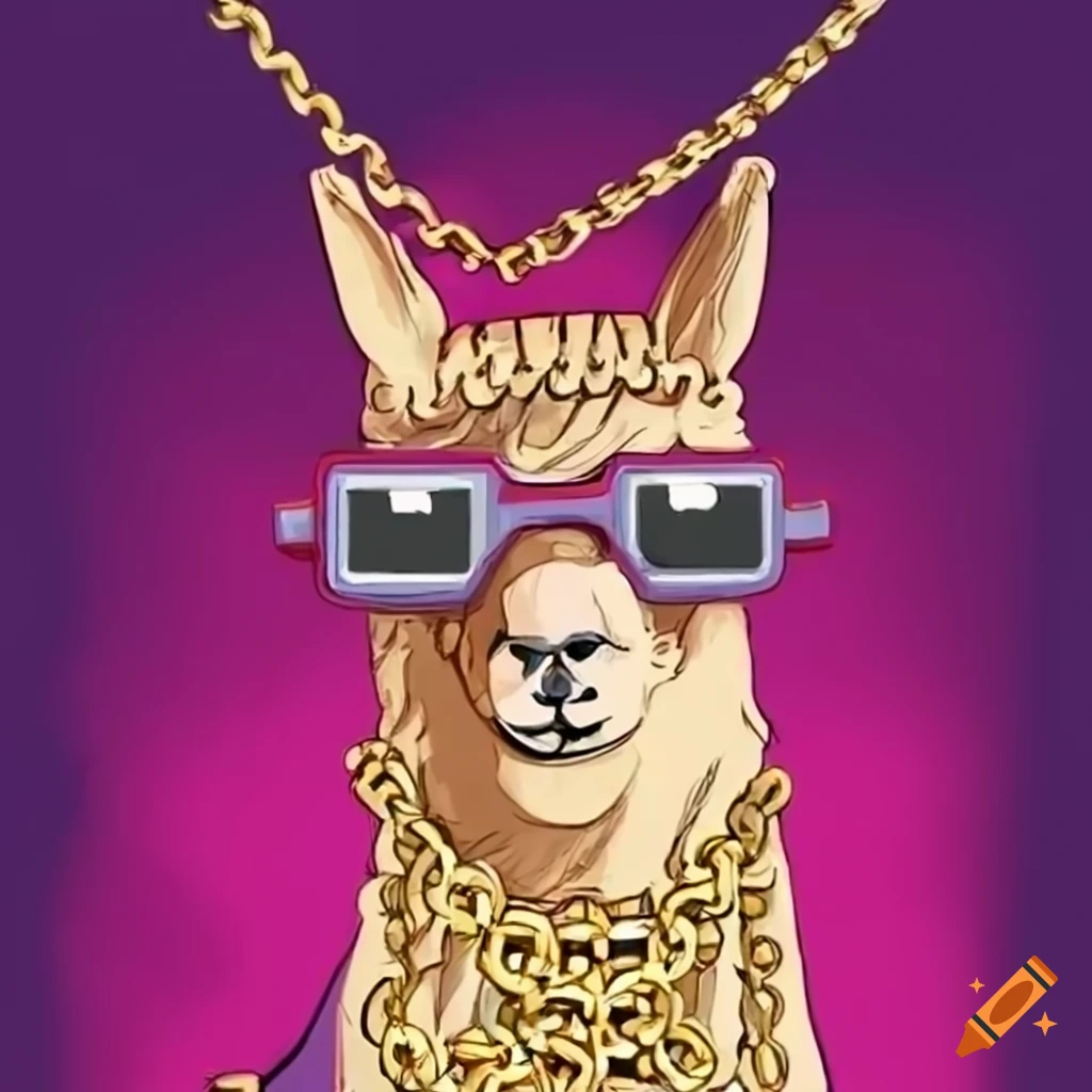 Colorful fortnite llama sitting on a golden toilet on Craiyon