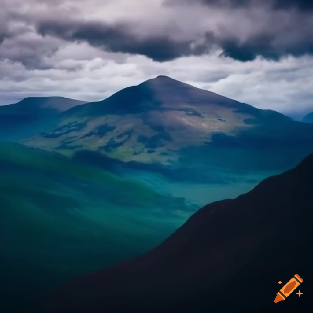 dramatic clouds over Welsh mountains