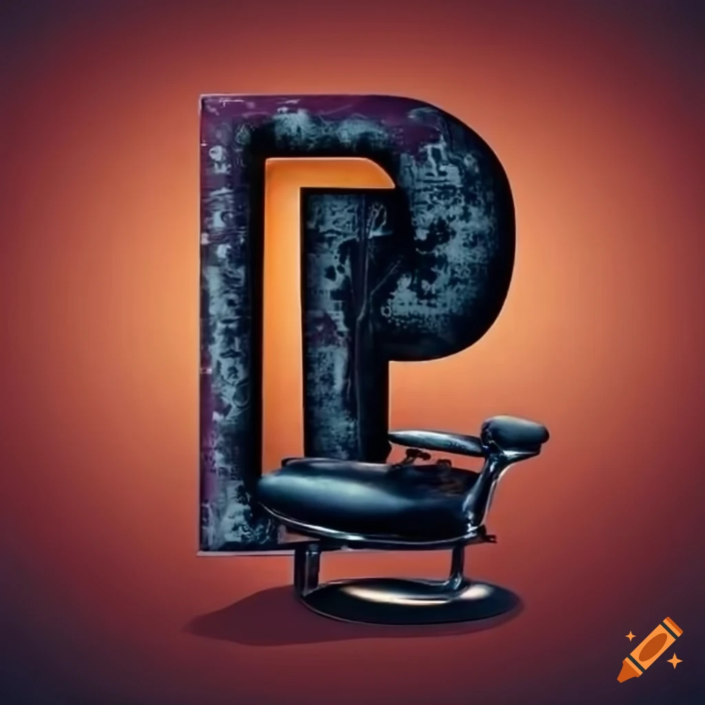 barber chair with letters p and F