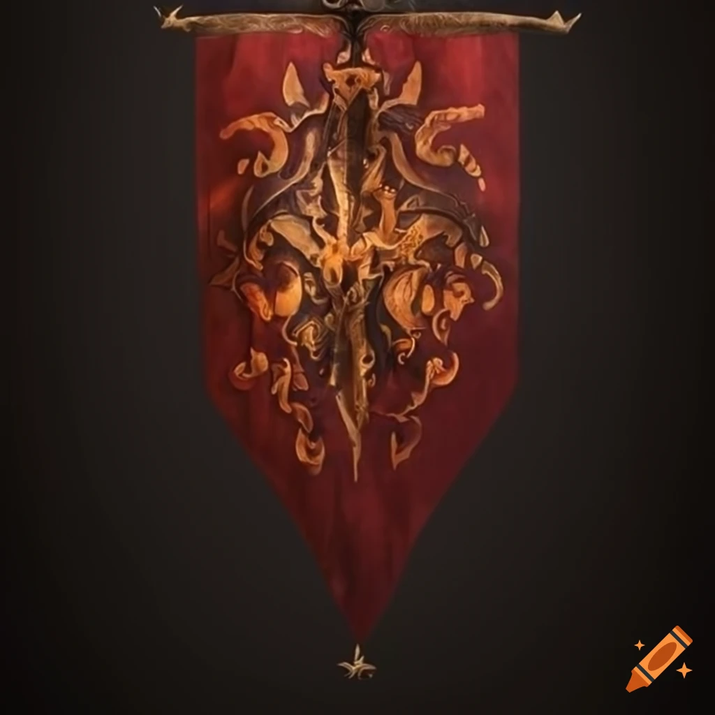 Medieval fantasy banner illustration on Craiyon