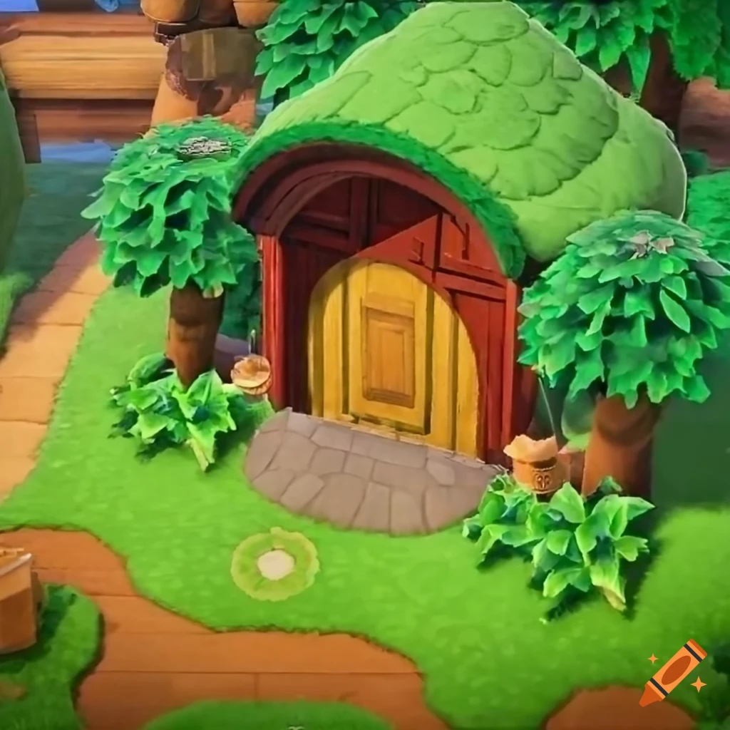 Hobbit house in animal crossing on Craiyon
