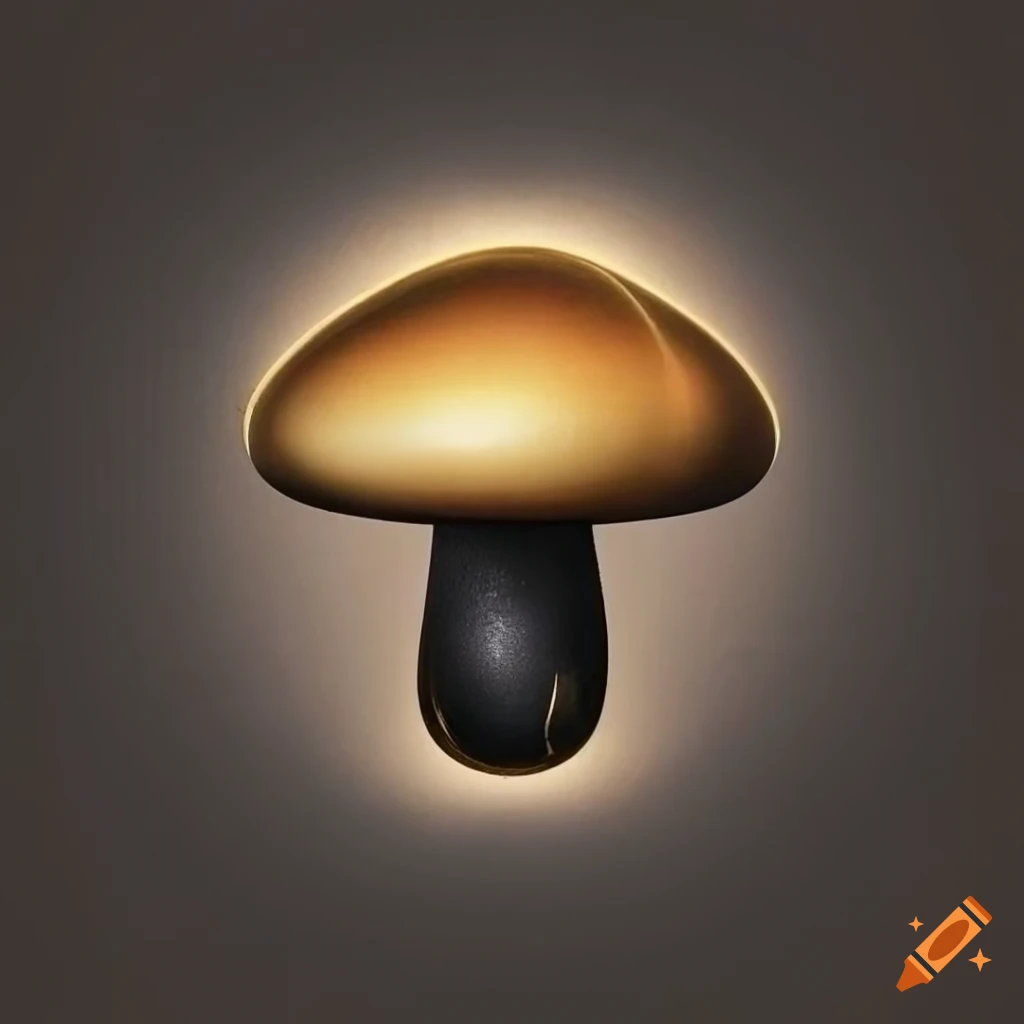 luxurious and elegant logo design with a black and golden mushroom inside a lightning bolt circle