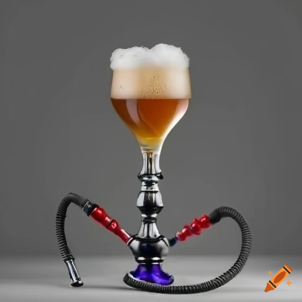 beer served in a hookah glass