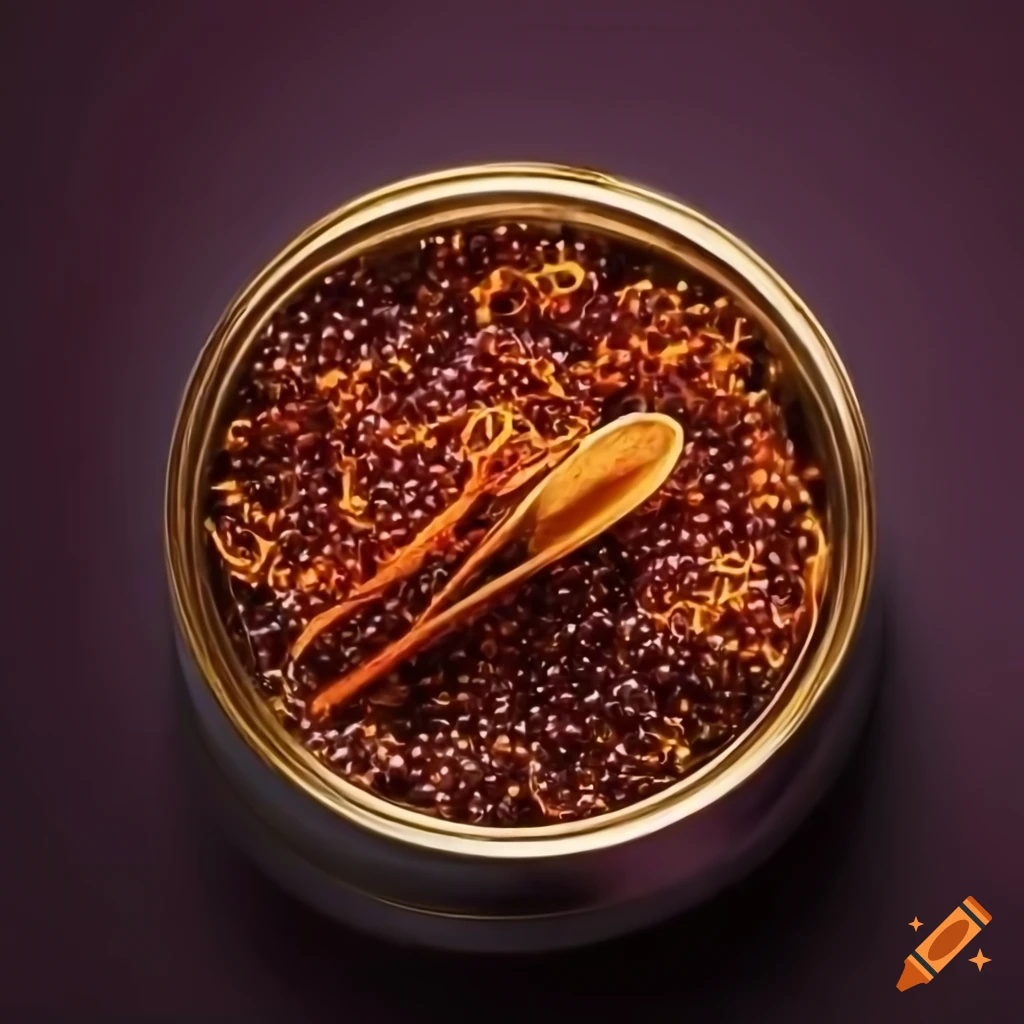 background with caviar and saffron