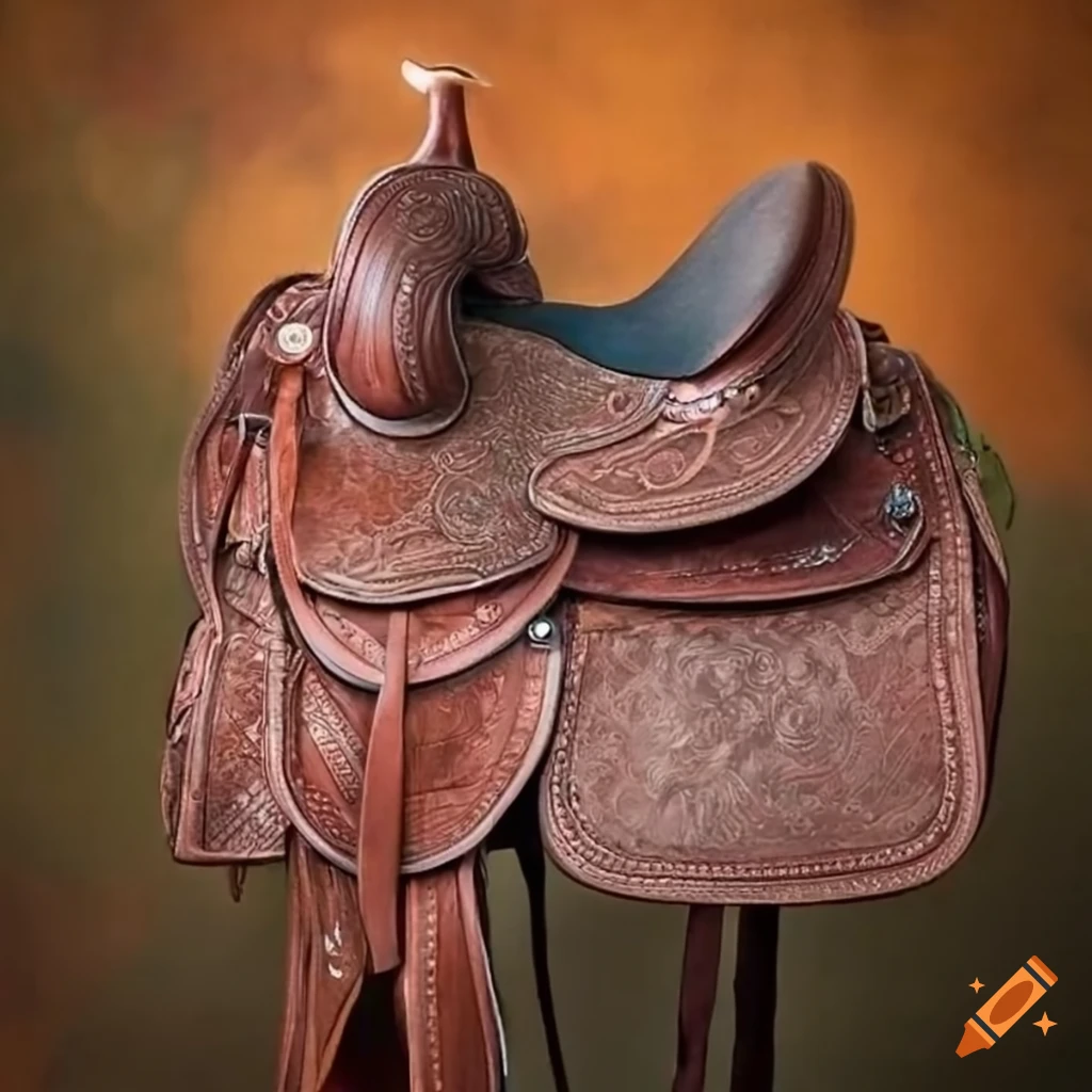 Western saddle for horseback riding on Craiyon